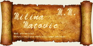 Milina Matović vizit kartica